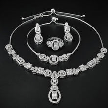 Load image into Gallery viewer, 4pcs Pack Unique Design Silver Color Bride Jewelry Set for Women Christmas Gift Jewelry
