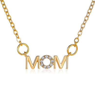 mother day 18k Gold Plated Stainless Steel initial Mama Chain Necklace Choker
