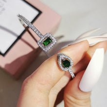 Load image into Gallery viewer, 4pcs silver bride Halo Engagement / Wedding sets for woman jewelry
