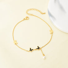 Load image into Gallery viewer, Numerous Butterflies Pearl Tassel Charm Chain Anklet
