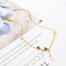 Load image into Gallery viewer, Numerous Butterflies Pearl Tassel Charm Chain Anklet
