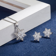 Load image into Gallery viewer, 925 Sterling Silver Crystal Snowflake sets Women Jewelry
