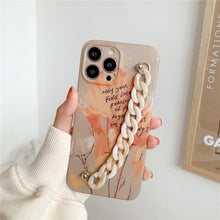 Load image into Gallery viewer, Luxury Marble Bracelet Wrist Chain Case For iPhone 14 13 12 Pro Max 11 Pro Soft Silicon Cover
