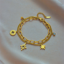 Load image into Gallery viewer, Christmas Star Double Layer Link Chain Bracelet For Women
