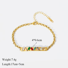 Cargar imagen en el visor de la galería, Lock Butterfly Colored Zirconia Bracelet For Women Bangles Wrist Jewelry
