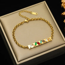 Carica l&#39;immagine nel visualizzatore di Gallery, Lock Butterfly Colored Zirconia Bracelet For Women Bangles Wrist Jewelry
