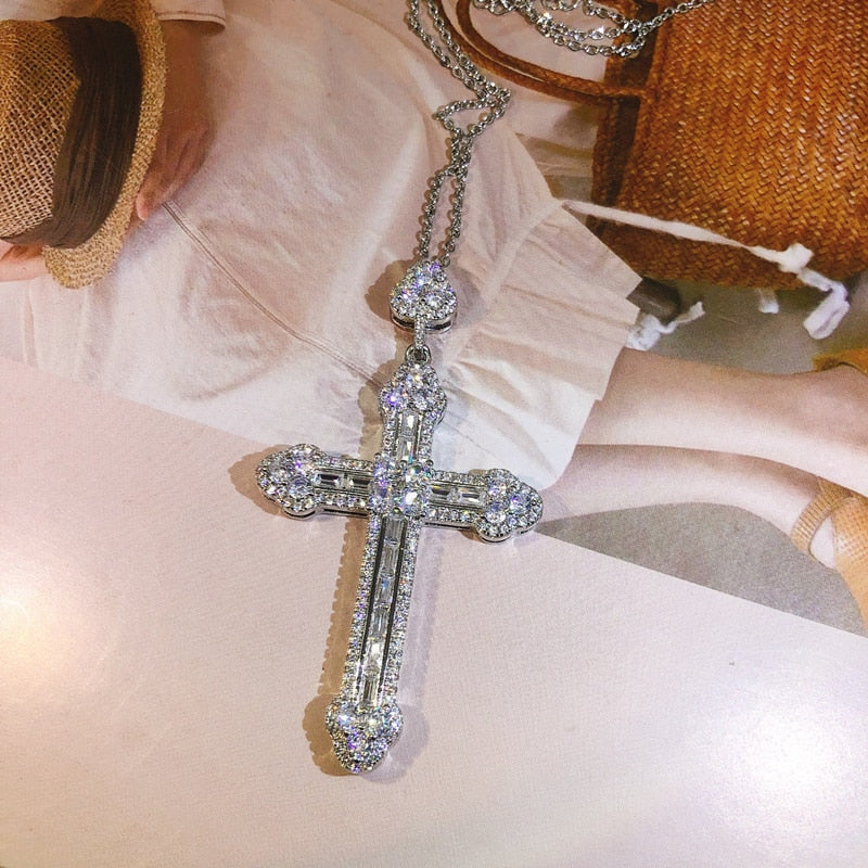 925 Sterling Silver Trendy Handmade Cross Pendants Necklaces For Women Jewelry