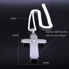 Cargar imagen en el visor de la galería, Christian Bible Cross Prayer Jesus Chain Necklace for Men Jewelry \
