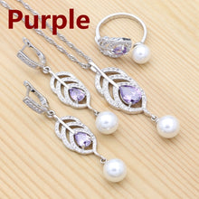 Charger l&#39;image dans la galerie, 925 Silver Jewelry Sets Natural Cubic Zirconia Pearl For Women Set
