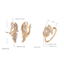 Ladda upp bild till gallerivisning, Luxury Natural Zircon Micro Wax Inlay leaf jewelry Set for
