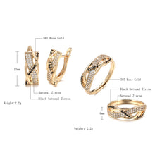 Load image into Gallery viewer, Lovely  Black Natural Zircon Earrings Ring Sets For Women
