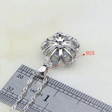 Carica l&#39;immagine nel visualizzatore di Gallery, Flower White Cubic Zirconia Round Pearl Jewelry Set For Women
