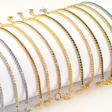 Load image into Gallery viewer, 925 Sterling Silver Rainbow Zircon Chain half tennis Bracelet Women Jewelry
