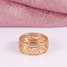 Cargar imagen en el visor de la galería, Fashion 585 Rose Gold Color Jewelry Set Hollow Pattern Double Row Sparking Natural
