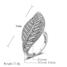Ladda upp bild till gallerivisning, Lucky Leaves Open Ring Princess Zircon Crystal
