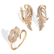 Charger l&#39;image dans la galerie, Luxury Natural Zircon Micro Wax Inlay leaf jewelry Set for
