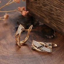 Cargar imagen en el visor de la galería, Lovely Black Natural Zircon Earrings Ring Sets For Women
