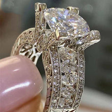 Cargar imagen en el visor de la galería, luxury wow Halo silver Engagement Ring For Women Jewelry
