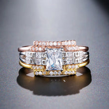 Ladda upp bild till gallerivisning, Wow Bridal Wedding Ring Shiny Square Natural Zircon Jewelry

