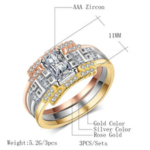Cargar imagen en el visor de la galería, Wow Bridal Wedding Ring Shiny Square Natural Zircon Jewelry

