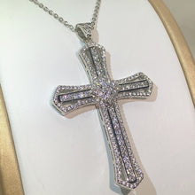 Cargar imagen en el visor de la galería, Classic 925 Silver Twinkling Zircon Cross Necklace For Women Jewelry
