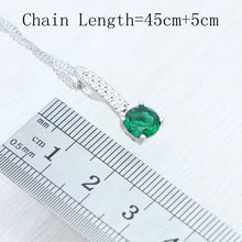 Charger l&#39;image dans la galerie, 925 Silver Jewelry Set Natural Round Emerald for Woman
