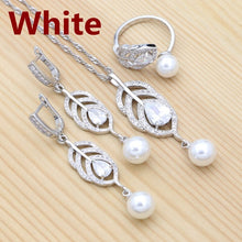 Carica l&#39;immagine nel visualizzatore di Gallery, 925 Silver Jewelry Sets Natural Cubic Zirconia Pearl For Women Set
