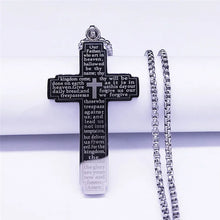 Carica l&#39;immagine nel visualizzatore di Gallery, Christian Bible Cross Prayer Jesus Chain Necklace for Men Jewelry \
