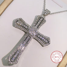 Charger l&#39;image dans la galerie, Classic 925 Silver Twinkling Zircon Cross Necklace For Women Jewelry
