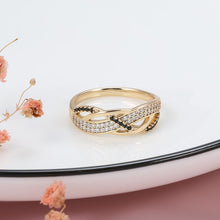 Cargar imagen en el visor de la galería, Lovely  Black Natural Zircon Earrings Ring Sets For Women

