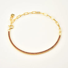 Cargar imagen en el visor de la galería, 925 Sterling Silver Rainbow Zircon Chain half tennis Bracelet Women Jewelry red
