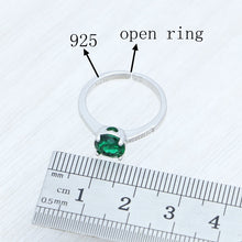 Carica l&#39;immagine nel visualizzatore di Gallery, 925 Silver Jewelry Set Natural Round Emerald for Woman
