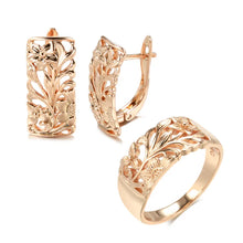 Lade das Bild in den Galerie-Viewer, Rose Gold Women Earrings Ring Sets
