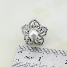 Carica l&#39;immagine nel visualizzatore di Gallery, Flower 925 Sterling Silver Pearl Cubic Zirconia Jewelry Set For Women
