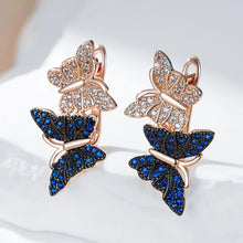 Carica l&#39;immagine nel visualizzatore di Gallery, Hot Blue Natural Zircon Two Butterfly For Women Animal Jewelry
