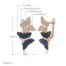 Carica l&#39;immagine nel visualizzatore di Gallery, Hot Blue Natural Zircon Two Butterfly For Women Animal Jewelry
