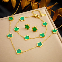 Load image into Gallery viewer, Colorful Five Leaf Flowers Suit Women&#39;s New Trend  Jewelry Set
