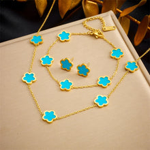 Load image into Gallery viewer, Colorful Five Leaf Flowers Suit Women&#39;s New Trend  Jewelry Set
