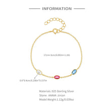 Ladda upp bild till gallerivisning, 925 Sterling Silver Zircon INS Wind Chain Bracelet Creative Versatile Women Jewelry Accessories
