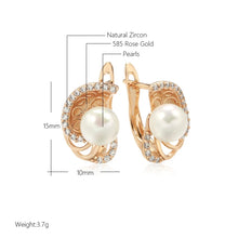 Lade das Bild in den Galerie-Viewer, Round Pearl Dangle Earrings for Women Flower Ethnic Bride Earrings Jewelry
