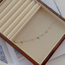 Cargar imagen en el visor de la galería, stainless steel colored cubic zircon necklace or bracelet jewelry for women
