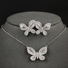 Charger l&#39;image dans la galerie, Trendy butterfly Crystal silver color bride Jewelry Set For Women
