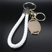 Load image into Gallery viewer, Islamic Arab Allah Stainless Steel Keychain PU Leather Keyring Jewelry
