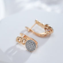 Load image into Gallery viewer, circle Natural Zircon Earrings 585 Rose Gold Color Fashion Women Jewelry
