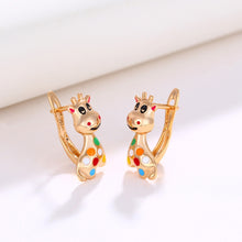 Cargar imagen en el visor de la galería, Colorful Giraffe Cute Exquisite Earrings Jewelry Women
