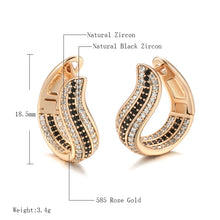 Load image into Gallery viewer, Luxury Geometric Black White Zircon Women Earrings Jewelry
