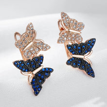 Carica l&#39;immagine nel visualizzatore di Gallery, Hot Blue Natural Zircon Two Butterfly For Women Animal Jewelry
