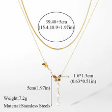 Load image into Gallery viewer, Colorful Butterfly Pearls Layers Pendant Necklace For Women Jewelry
