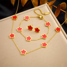 Load image into Gallery viewer, Colorful Five Leaf Flowers Suit Women&#39;s New Trend  Jewelry Set
