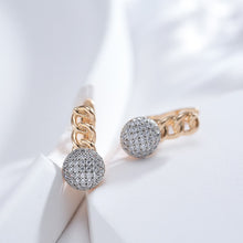 Cargar imagen en el visor de la galería, circle Natural Zircon Earrings 585 Rose Gold Color Fashion Women Jewelry
